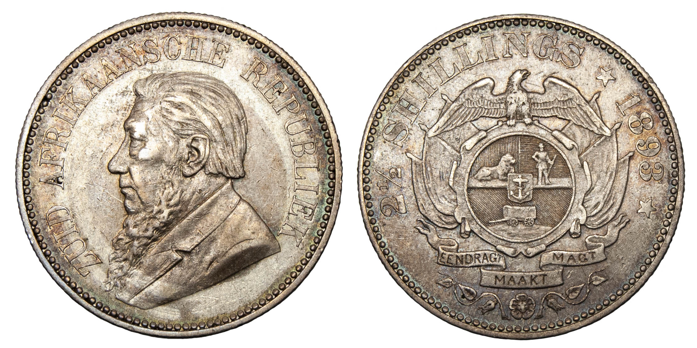 South Africa, Paul Kruger, silver Halfcrown, 1893