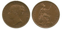 Victoria, copper penny 1841