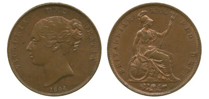 Victoria, copper penny 1841