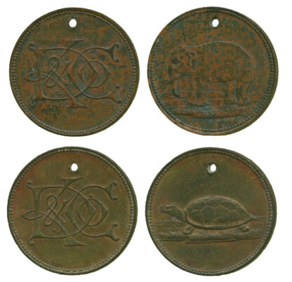 Ceylon, Brass Plantation Tokens (Set of 2)