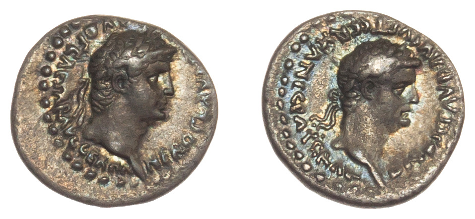 Nero and Divus Claudius, Silver Drachm