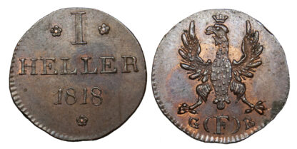 Germany, Frankfurt, Copper Heller, 1818