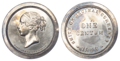 1846 Pattern Silver 1 Cent by Marrian and Gausby