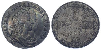 1693 William and Mary Halfcrown About EF toned