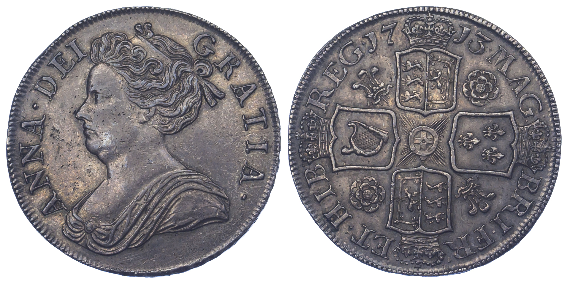 1713 Queen Anne Roses & Plumes Crown