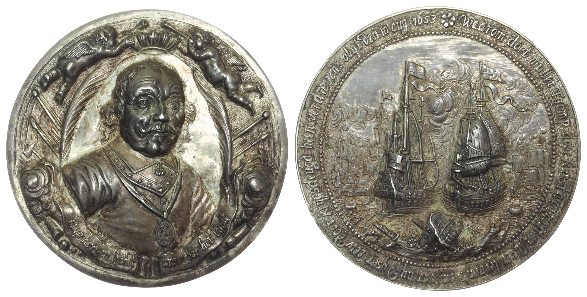 Commonwealth, Death of Admiral Tromp, Silver Medal, 1653