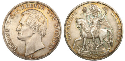 Germany, Saxony, Johann, Siegstaler, 1871