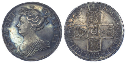 1708 Queen Anne Halfcrown Almost Mint State