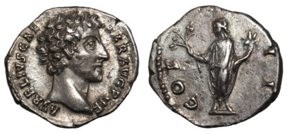 Marcus Aurelius (as Caesar), Silver Denarius
