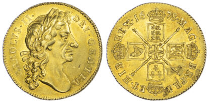 1678 Charles II Two Guineas About EF with brilliance