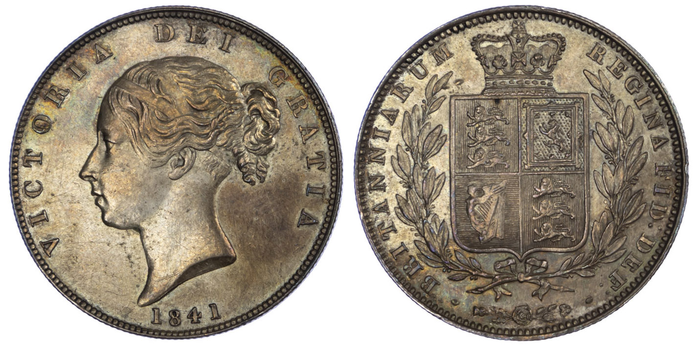 1841 Victoria Halfcrown Key Date GEF or better