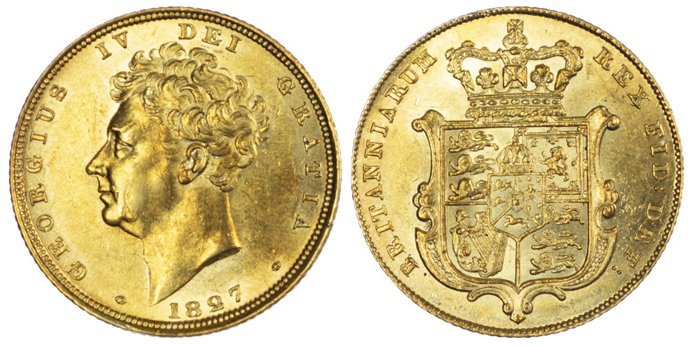 1827 George IV Sovereign Good Extremely Fine