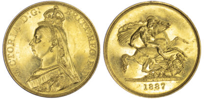 1887 Victoria Gold Five Pounds
