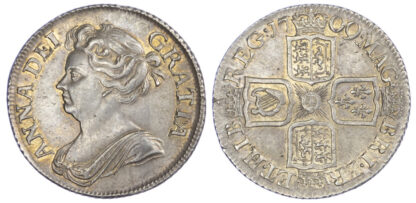 1709 Anne Shilling Plain EF or better