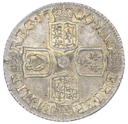 1709 Anne Shilling Plain EF or better