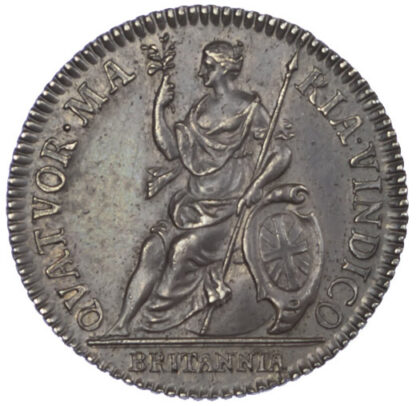 1665 Pattern Farthing Struck in Silver BMC 407 EF