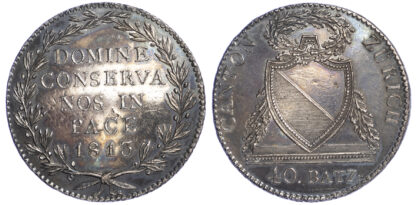 Switzerland, Zurich, Silver Taler of 40 Batzen, 1813