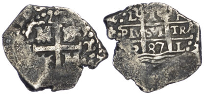 Peru, Carlos II, Cob Silver Real, 1687