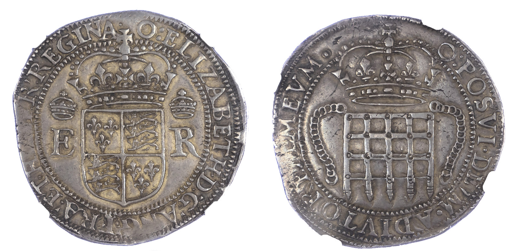 Elizabeth I Portcullis Money Four Testerns S2607B