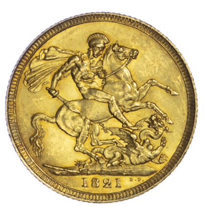 1821 George IV Sovereign About Uncirculated
