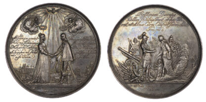 Charles I (1625-1649), Marriage of Princess Mary to William of Orange 1641, AR medal 1641 (72mm) by Johann Blum
