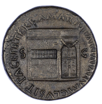 Nero, Brass Sestertius, Temple of Janus