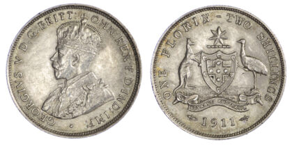 Australia, George V, silver Florin, 1911 (London)