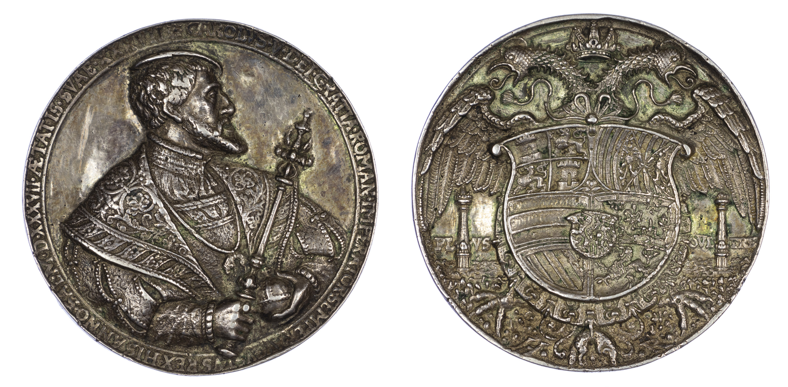 Holy Roman Empire, Charles V, silver medal, 1537 Baldwin's