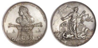 James II, execution of Dukes of Monmouth & Argyle, Silver medal