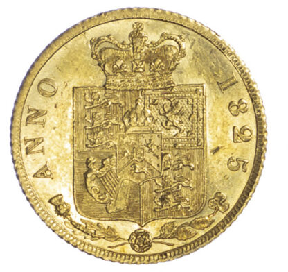 1825 LH George IV Half Sovereign GEF