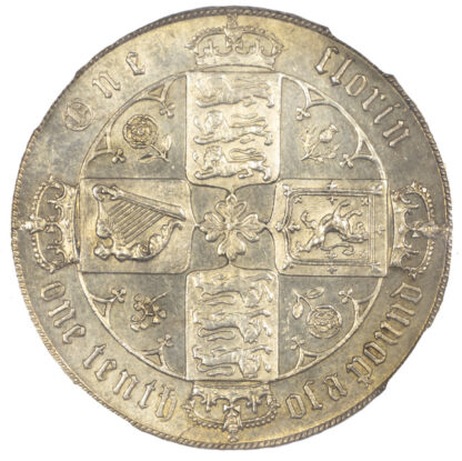 1879 Victoria Gothic Florin MS62