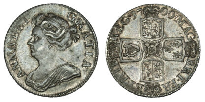 Anne 1709 Shilling, third bust plain angles