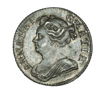 Anne 1709 Shilling, third bust plain angles