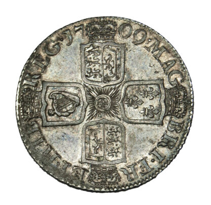 Anne 1709 Shilling, third bust plain angles
