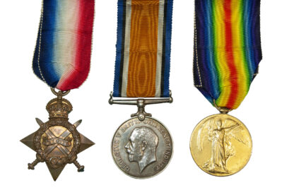 1914 Group of 3, Victory Medal to Pte G Charles