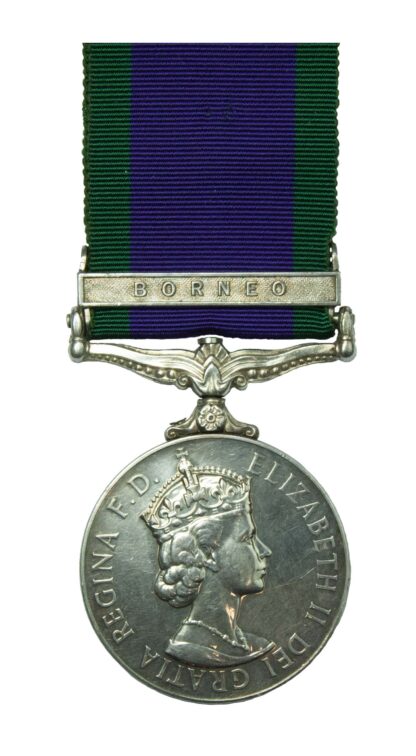 Campaign Service Medal, one clasp Borneo to Pte AP Handley