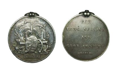 China one clasp & Army Long Service to T Fitzgibbon