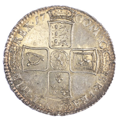 1700 William III Halfcrown S3494 As Struck Prooflike