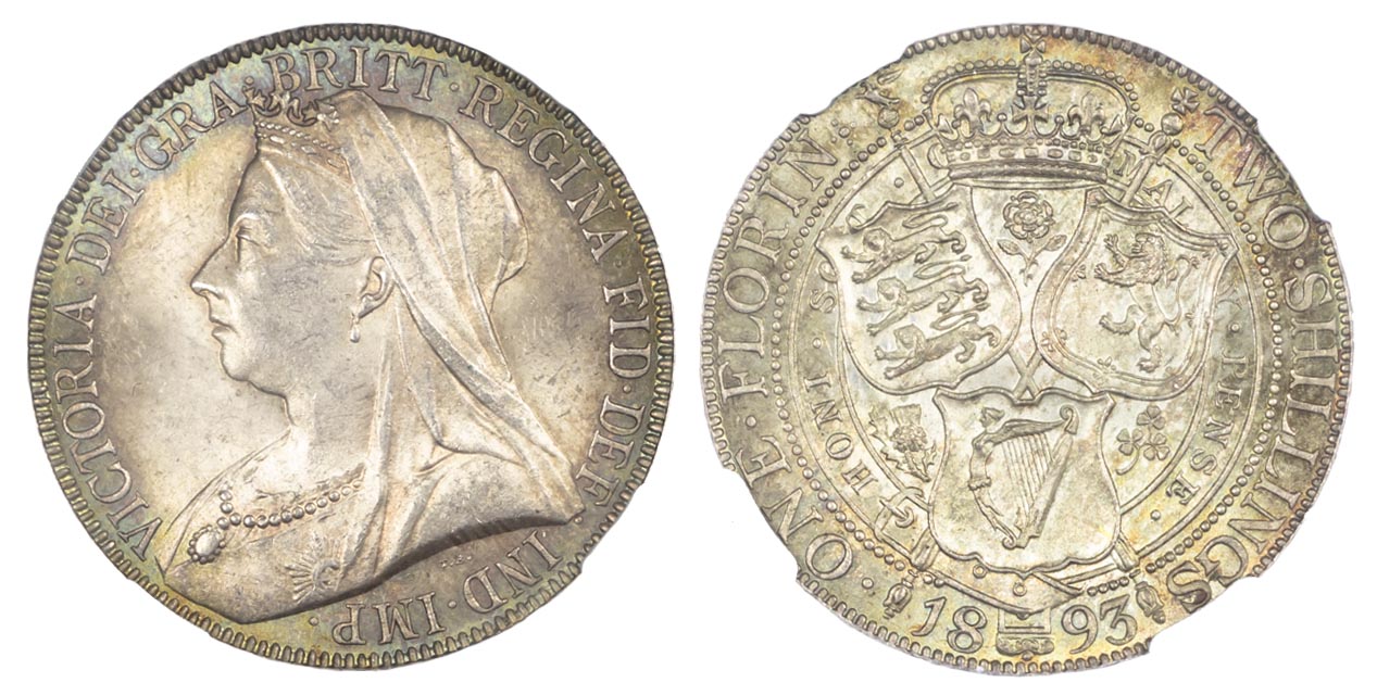 1893 OH Victoria Florin MS63+