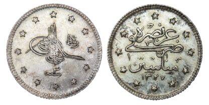 Turkey, 1911, Silver 2 Kurush