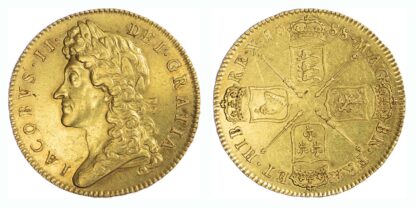 1688 James II Five Guineas QVARTO Pleasing