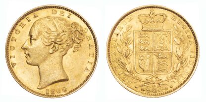 1864 Victoria Sovereign Die 90 About Extremely Fine