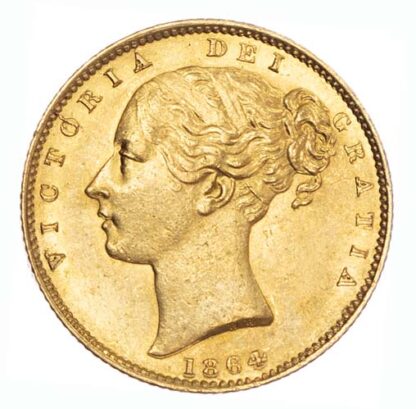 1864 Victoria Sovereign Die 90 About Extremely Fine