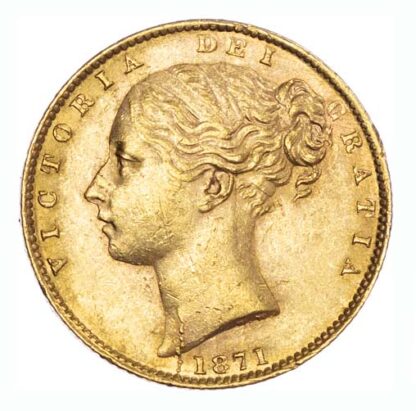 1871 Victoria Shield Sovereign Die 38 Extremely Fine