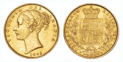 1866 Victoria Shield Sovereign Die 39 Good Very Fine