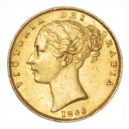 1866 Victoria Shield Sovereign Die 39 Good Very Fine