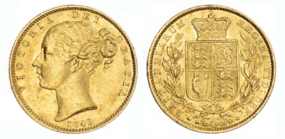 1849 Roman I Victoria Sovereign Near Very Fine