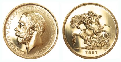 1911 George V Proof Five Pounds - As Struck