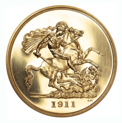 1911 George V Proof Five Pounds - As Struck