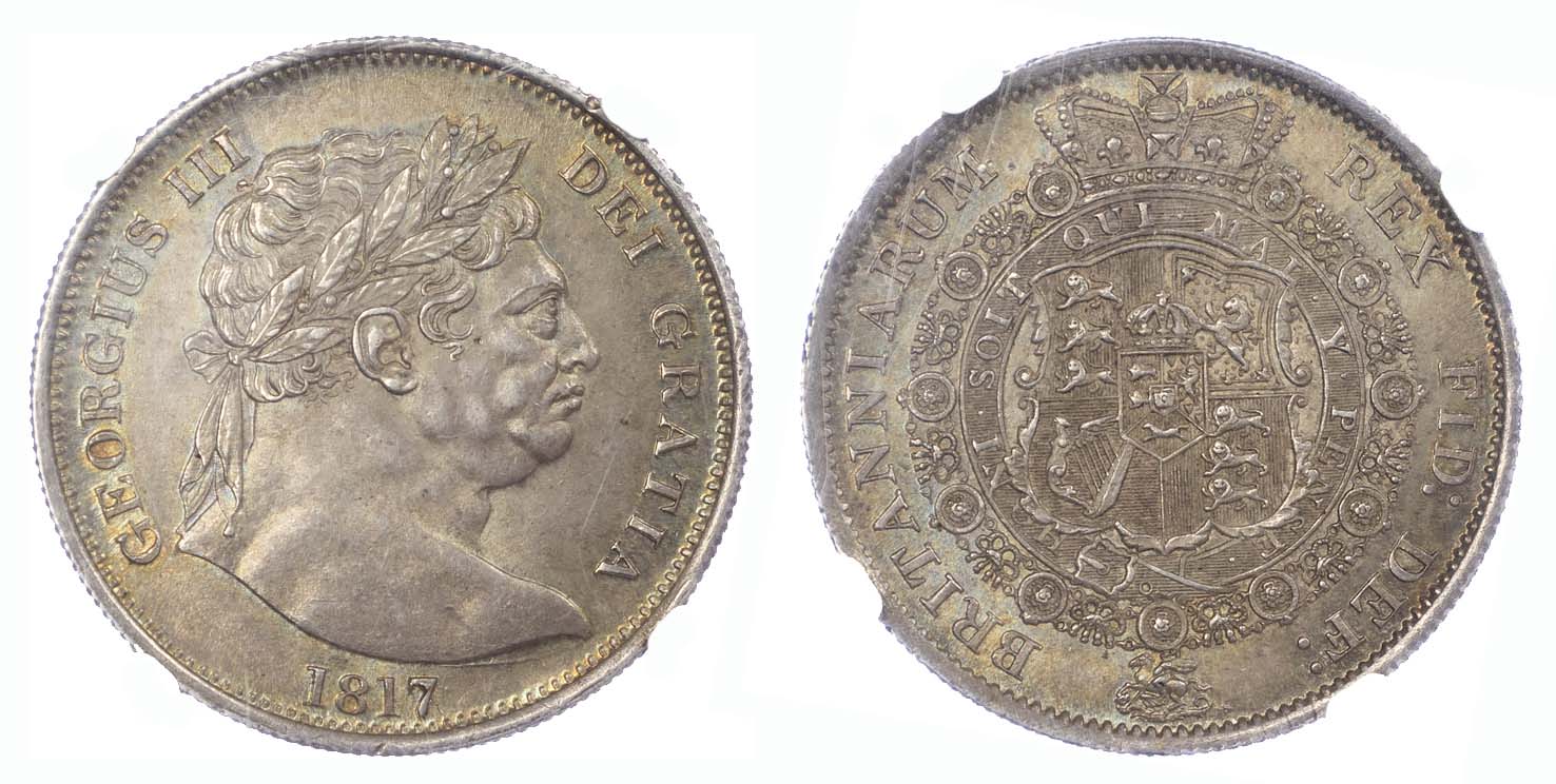 1817 LH George III Halfcrown MS61